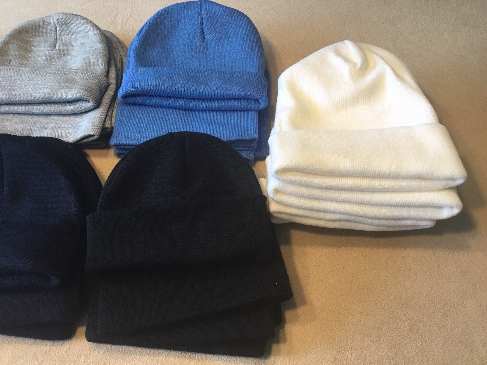 Beanie Caps All New 7 Different Colors You Get 1 Of Each Color. Total Of 7 Caps.