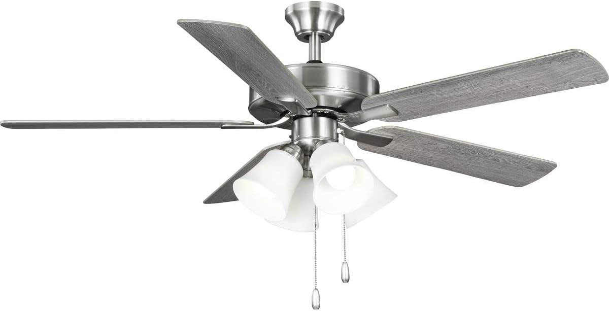 Progress Lighting P250077-009-WB Ceiling Fan AirPro E-Star Indoor Brushed Nickel