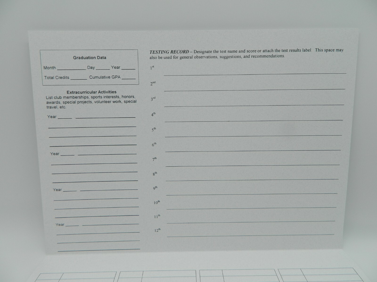 Homeschool Record Keeping Kit w. Transcript Folder & 4 Elementary Report Cards