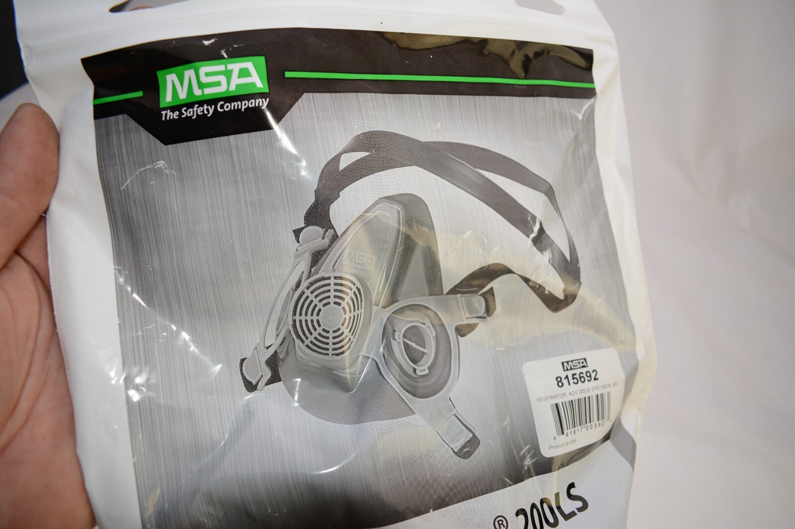 LOT 4pc MSA Advantage 200 LS Respirator, with 2-Piece Neckstrap, Medium, Blue
