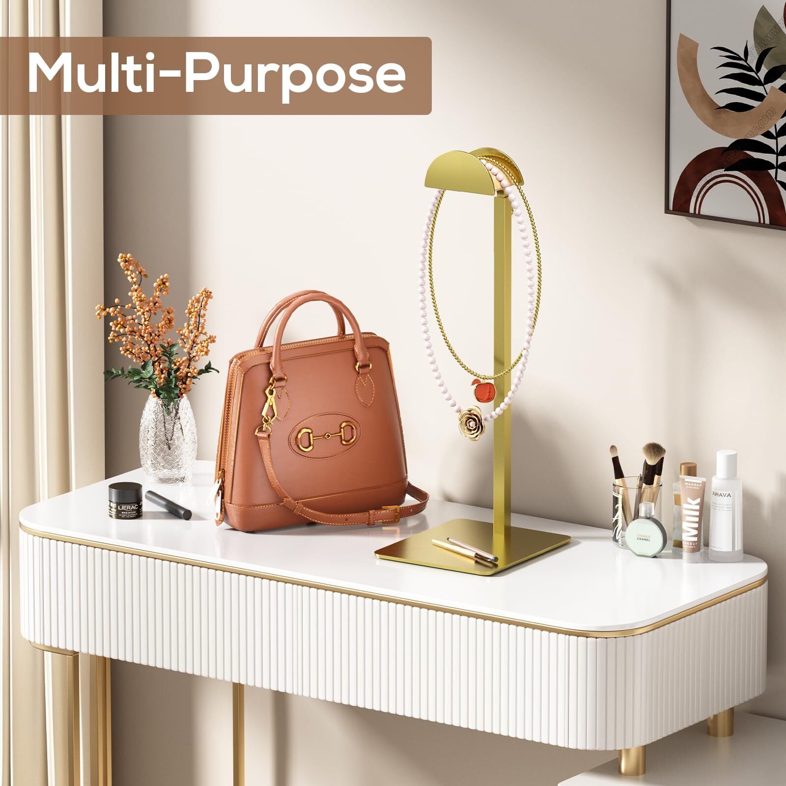 3 Pack Purse Display Stand Adjustable Height Handbag Display Holder Stainless St