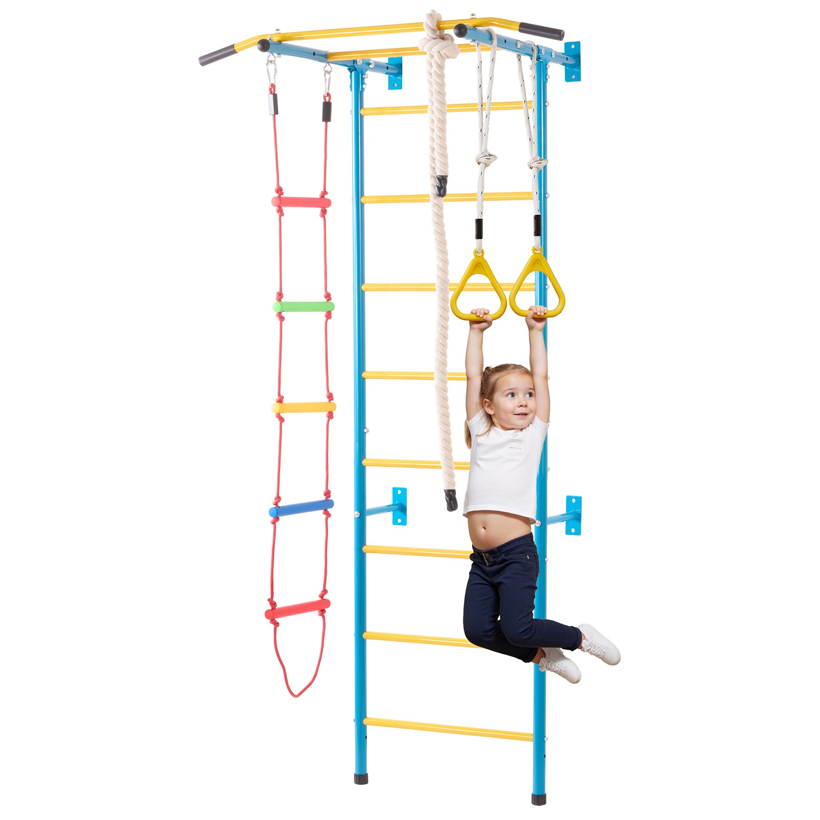Wall Gym for Kids 5 in 1 Steel Indoor Kids Gym for Exercise Climbing Toys