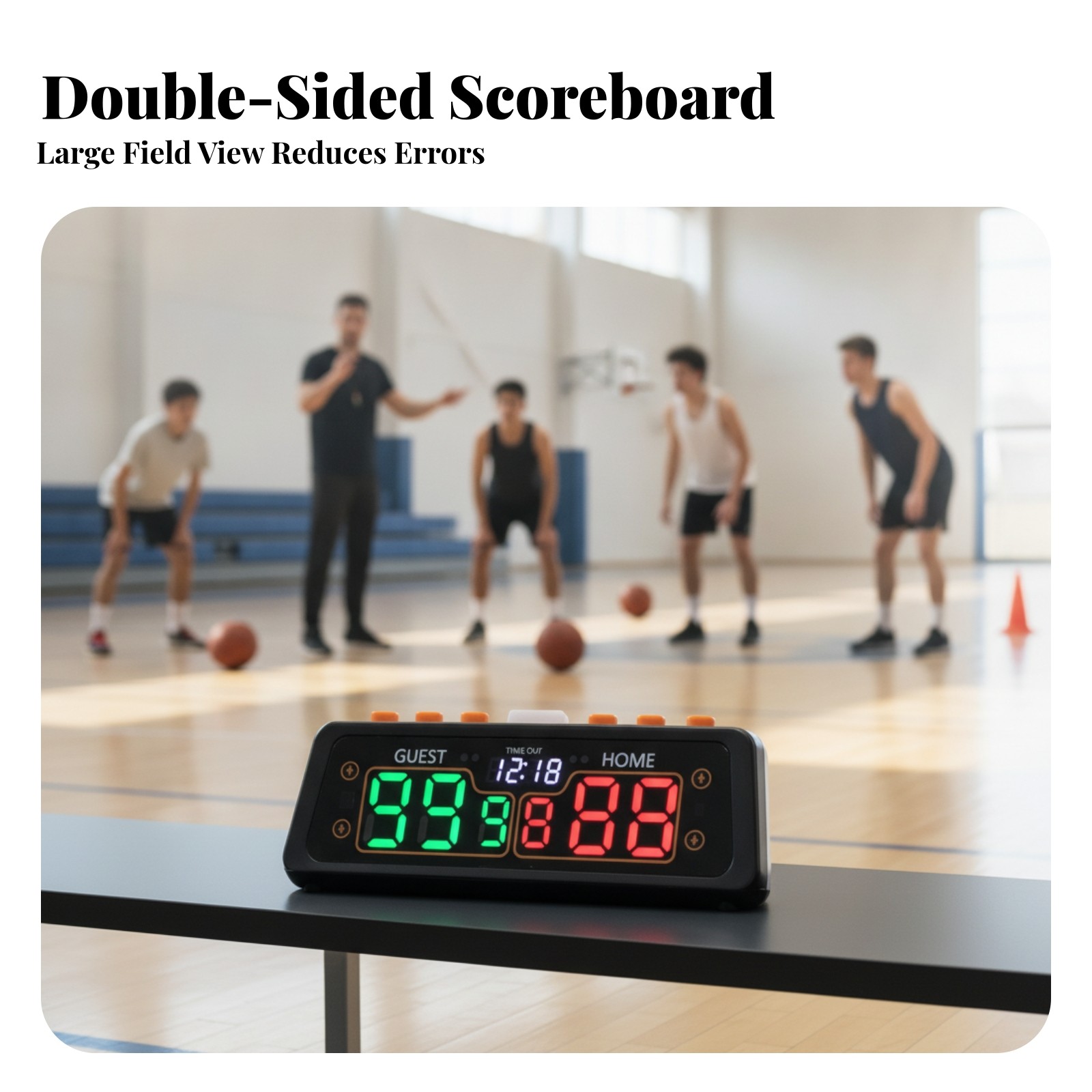 Portable Scoreboard with LED Display Rechargeable for Practice Training,