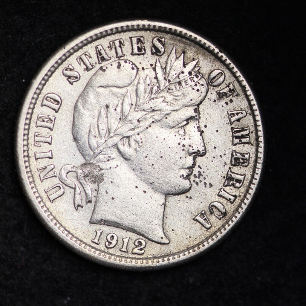1912-S Barber Dime CHOICE AU FREE SHIPPING E305 AHT