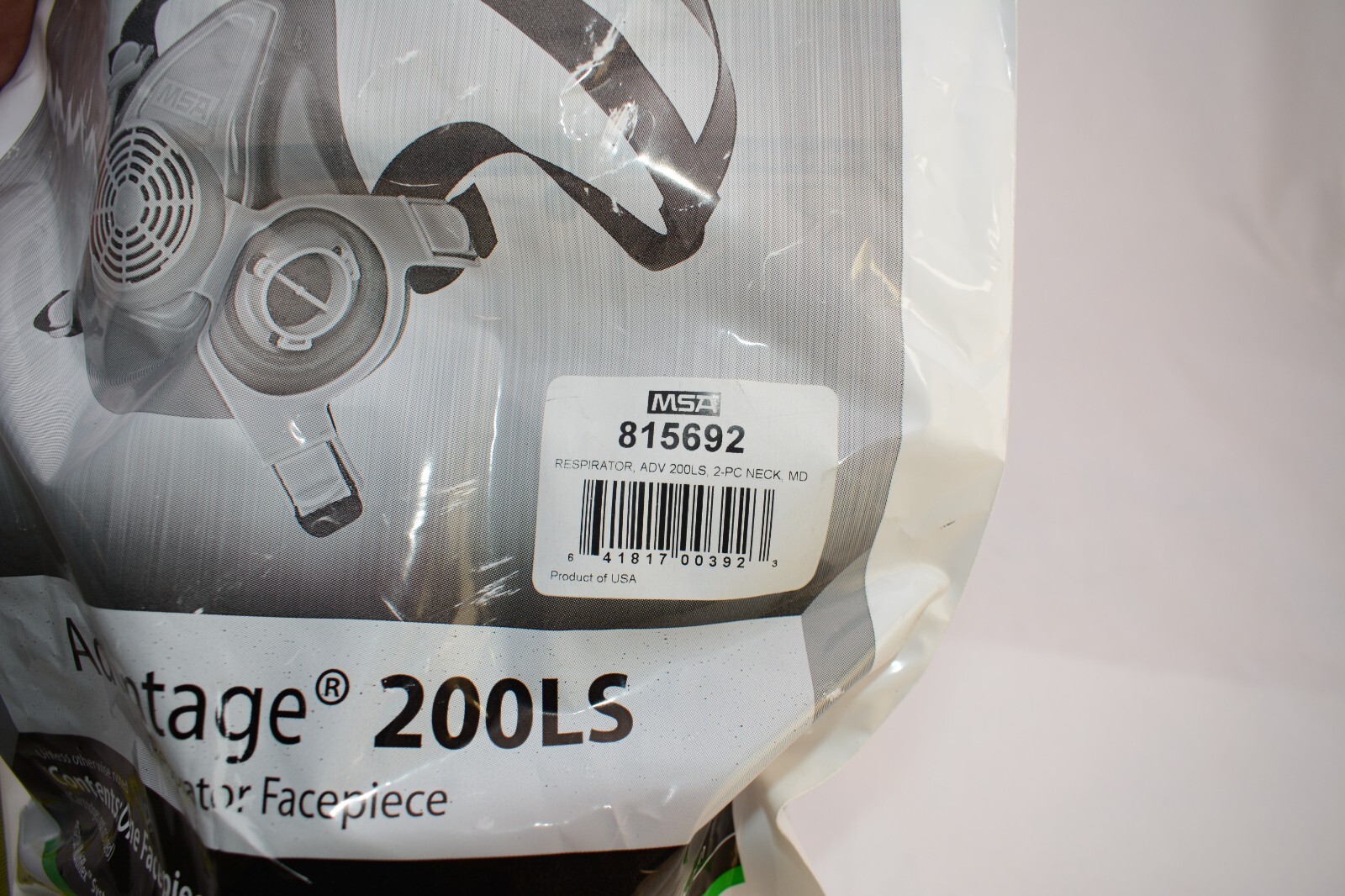 LOT 4pc MSA Advantage 200 LS Respirator, with 2-Piece Neckstrap, Medium, Blue