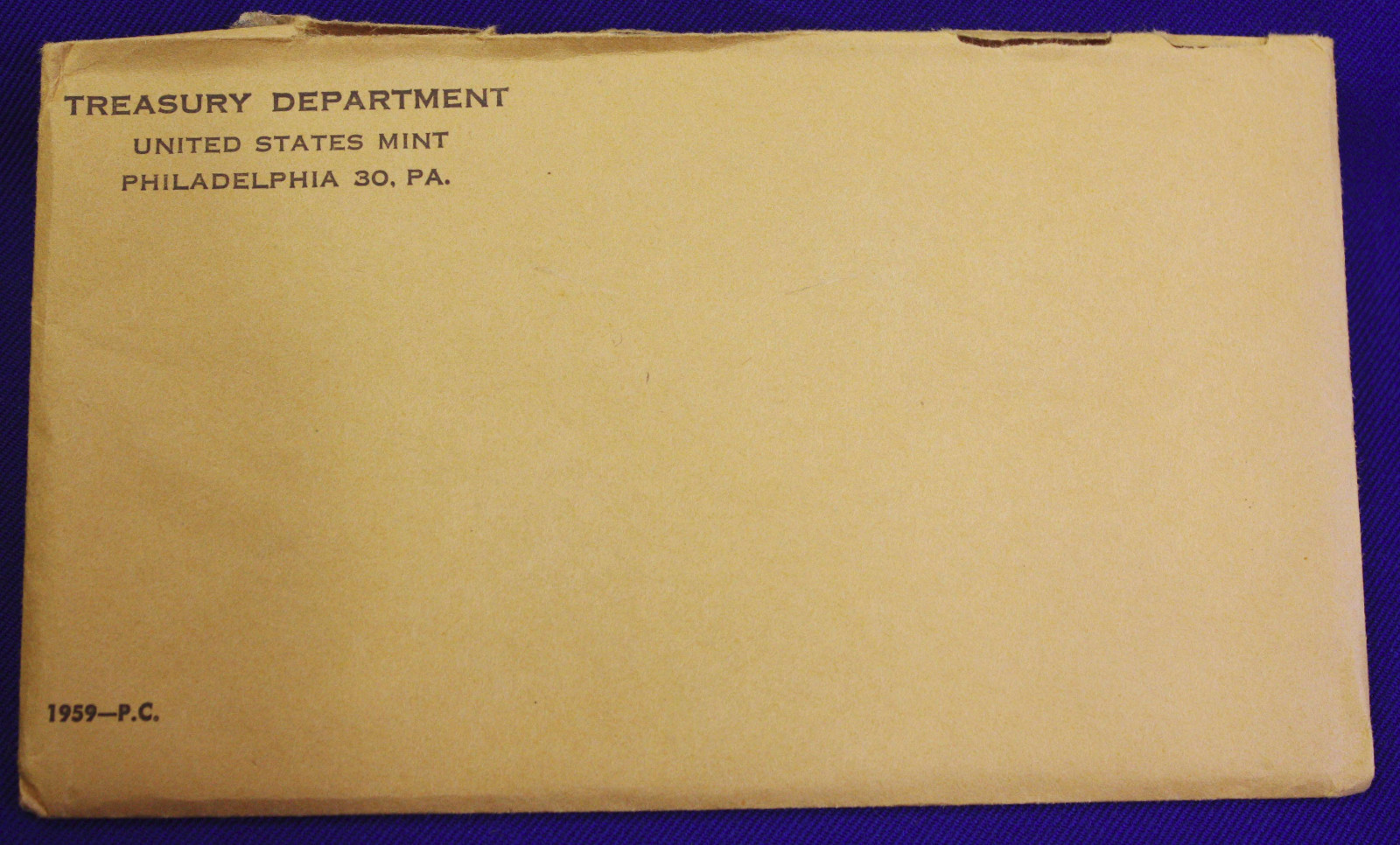 1959 U.S. PROOF SET. The Coins are U.S. Mint Sealed in a flat cello. Open Env.