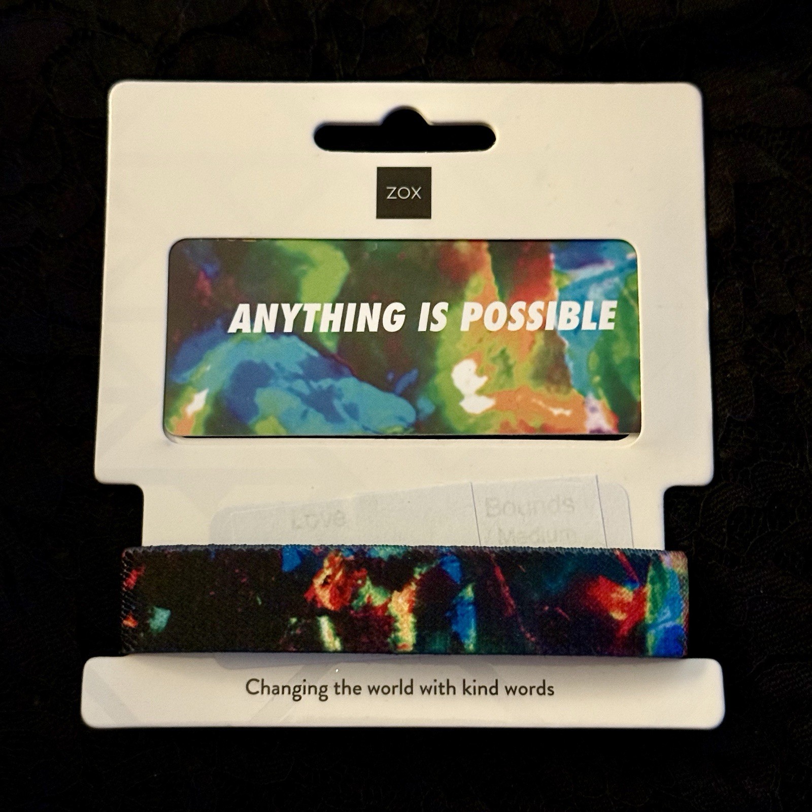 New! ZOX Single *ANYTHING IS POSSIBLE* Sz OS/MEDIUM - Reversible Wristband
