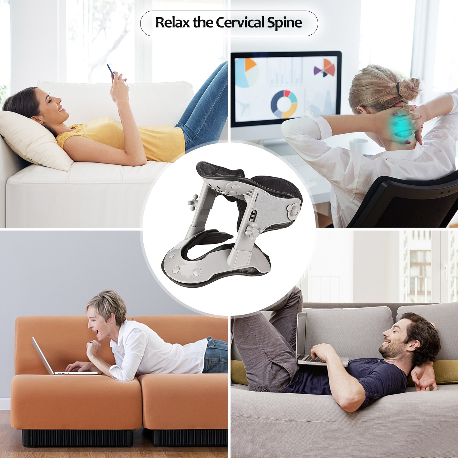 Neck Traction Device Stretcher Cervical Traction Device Adjustable Pain Relief