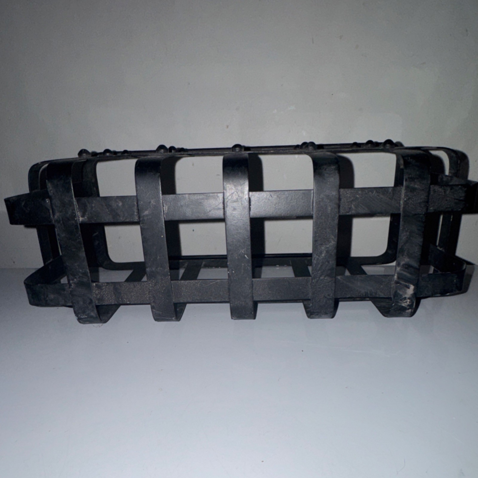 Black Metal Rectangular Basket with Handle, Durable Indoor Décor