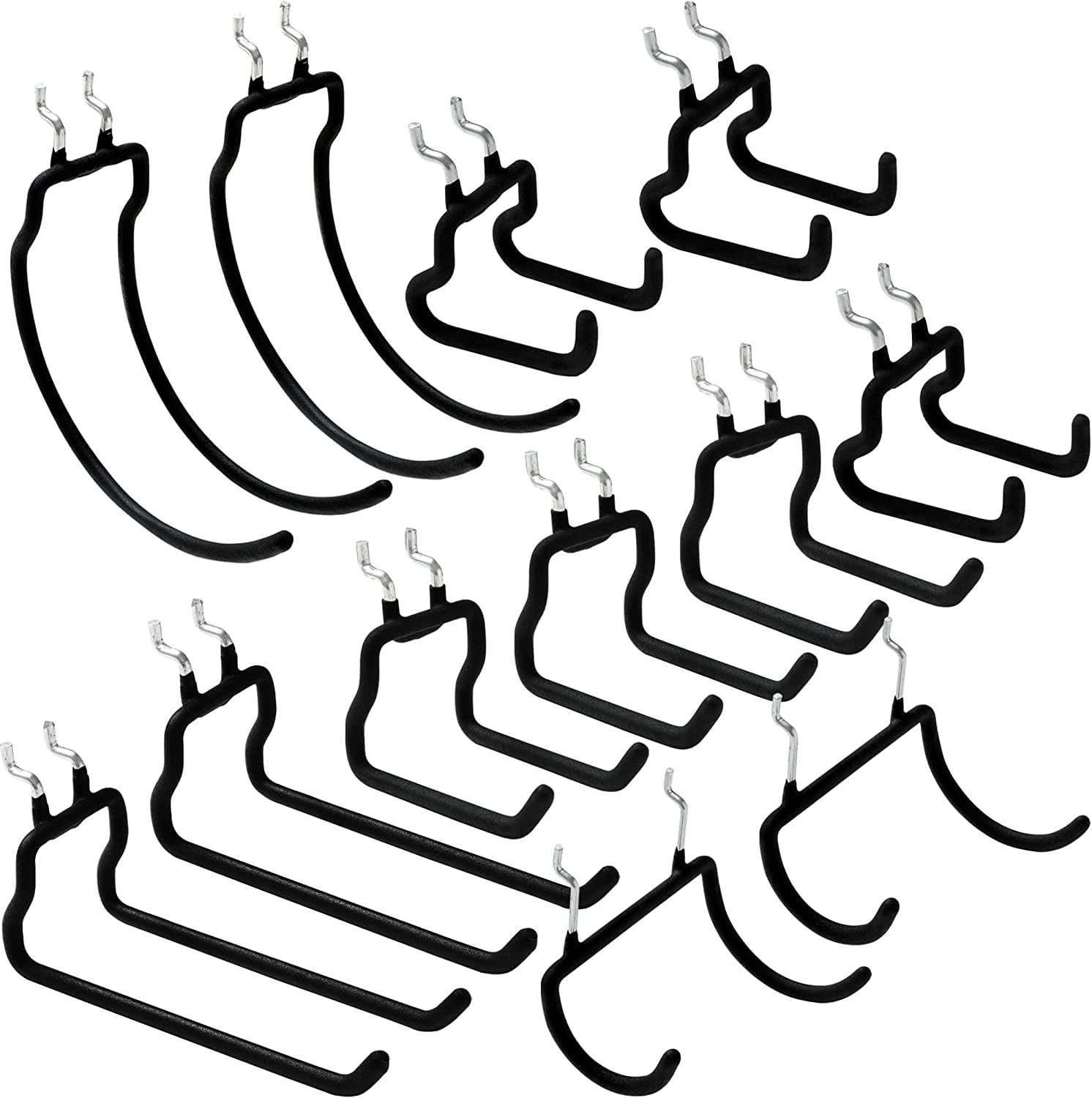 12 PCS Heavy Duty Pegboard Hooks, for Organizing Various Tools, for 1/4 Inch Peg