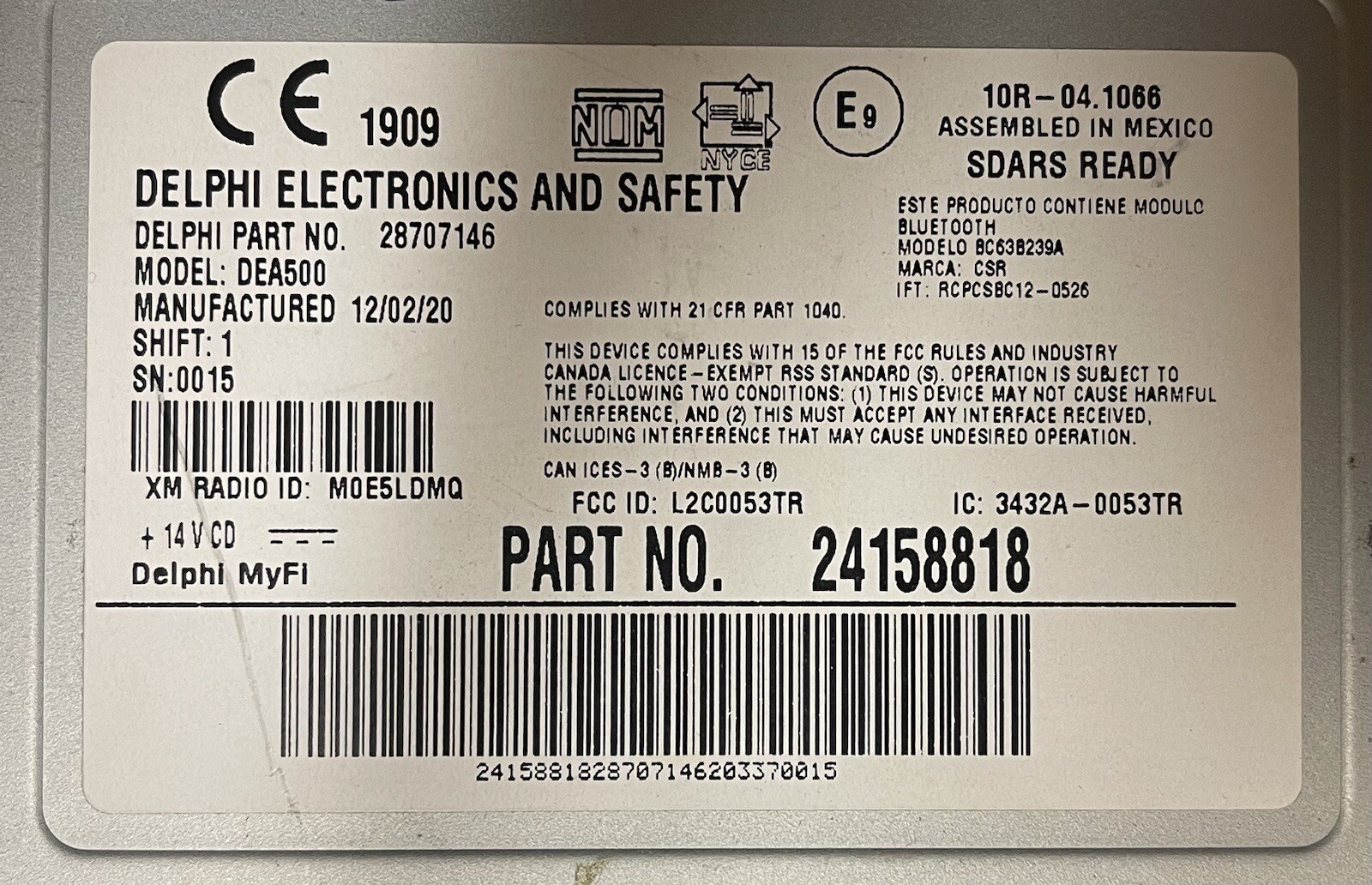 DEA500 Delphi Radio (read description)