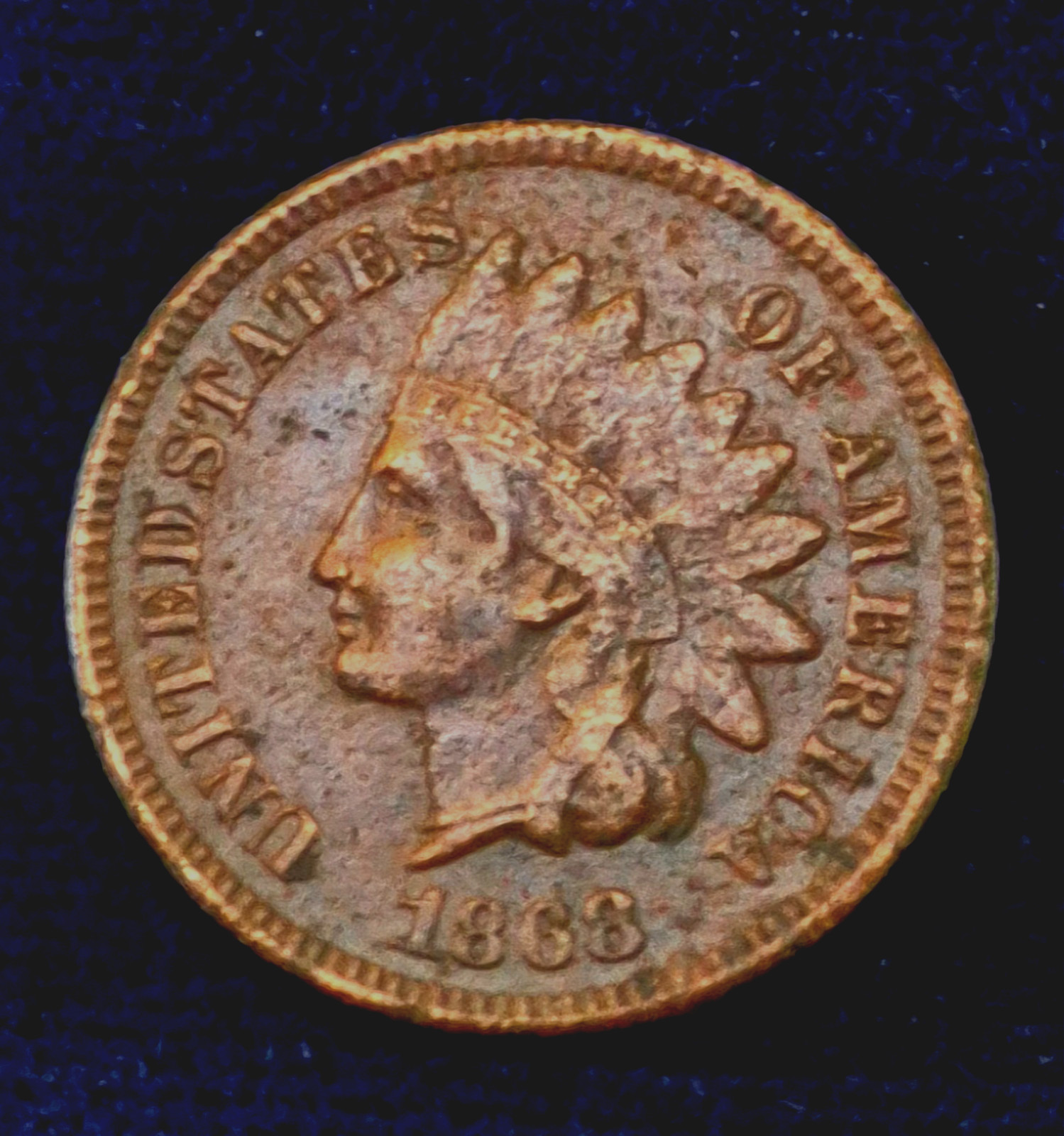 1868 Indian Head Cent Very Fine VF Features Coin 1C
