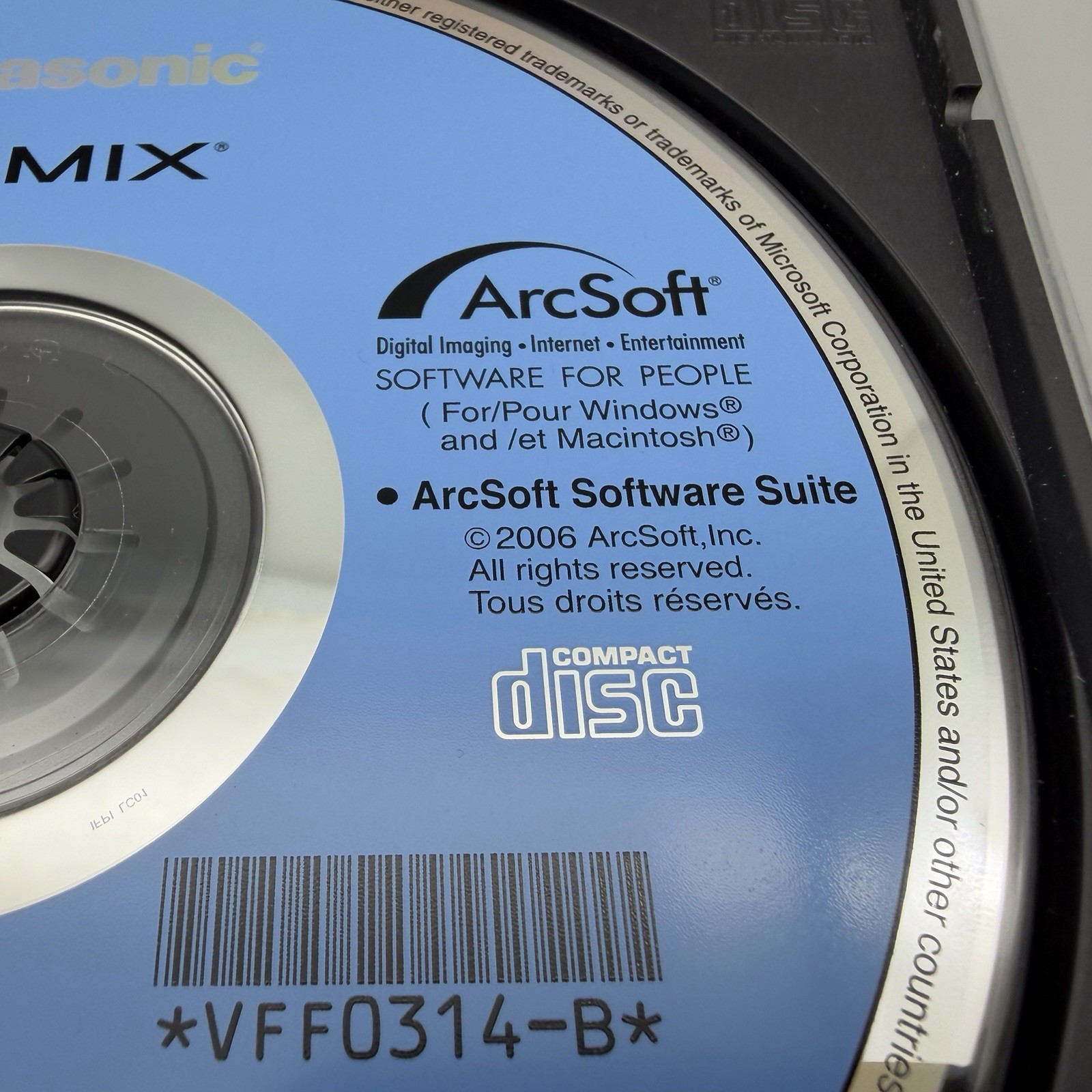 2006 Panasonic Lumix Digital Camera 2.4 Photo CD Software ArcSoft Windows & Mac