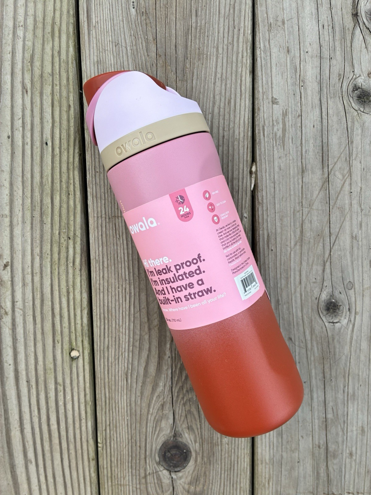 OWALA FreeSip, Stainless Steel 24oz water bottle tumbler, Ombré-Autumn Sunset!