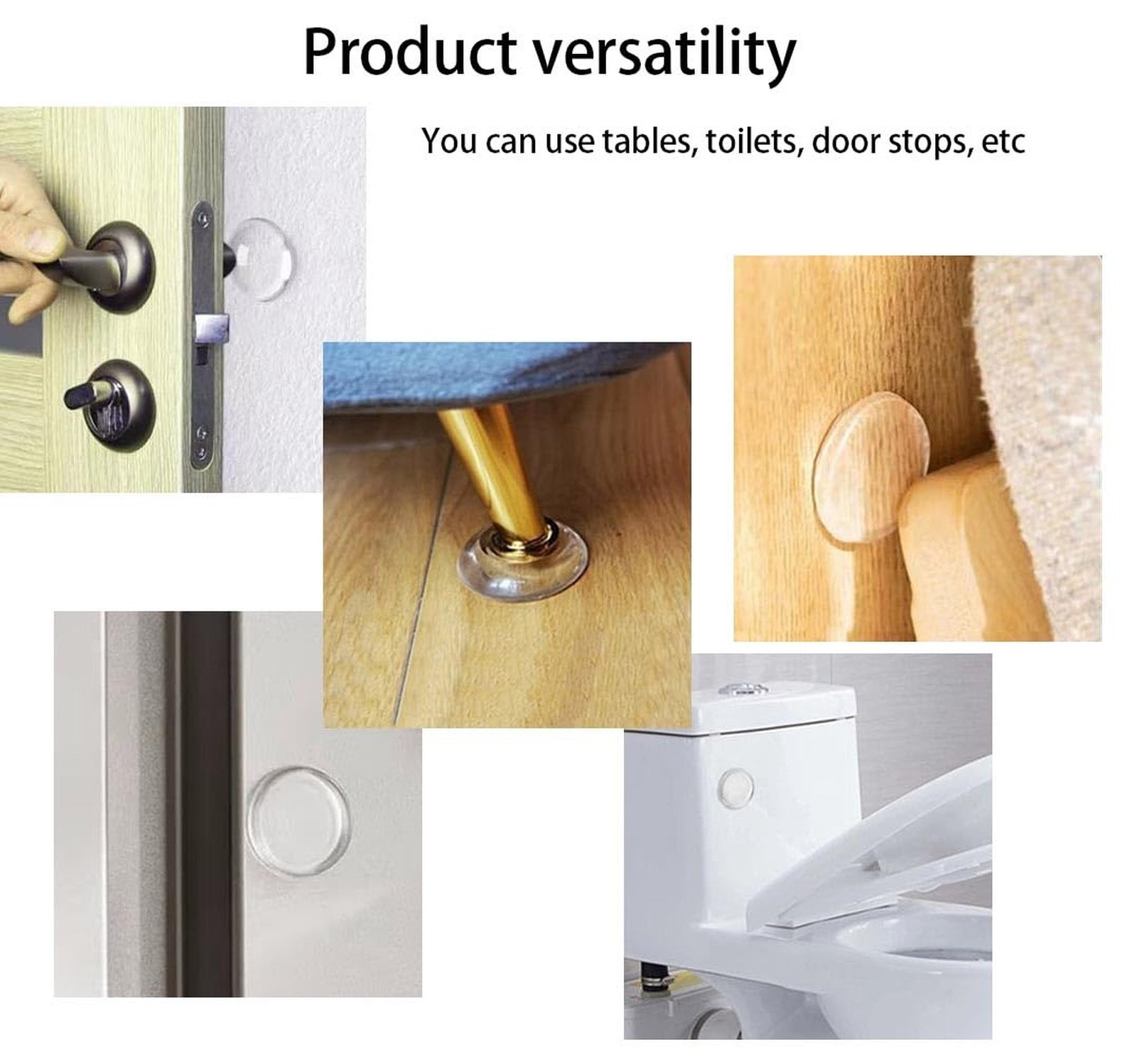 Door Stoppers for Wall Transparent (8pcs, Medium Size 2") Quiet Wall Protecto...