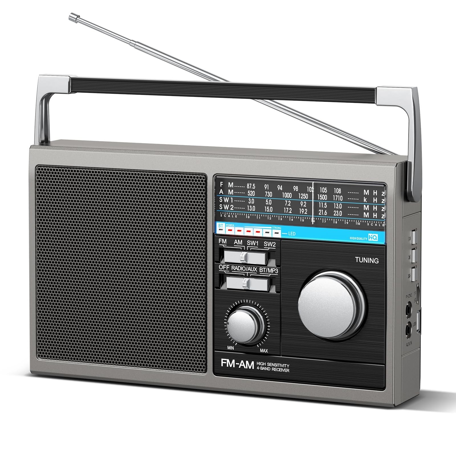 Portable AM FM Radio, Shortwave Transistor Radio with Best Reception, Battery...