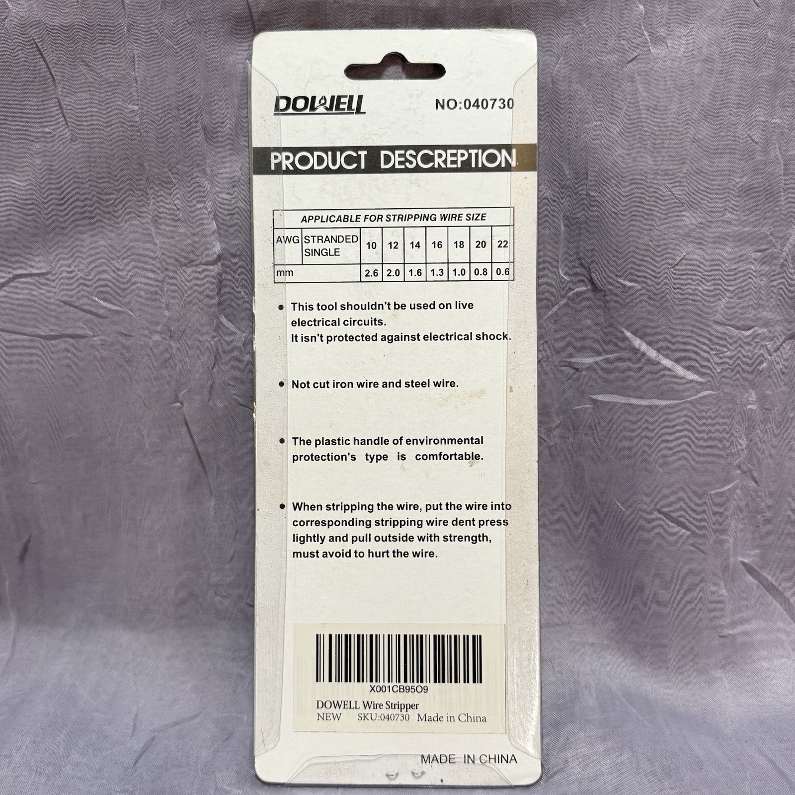 DOWELL 10-22 AWG Wire StripperWire Crimper And Multi-Function Hand Tool