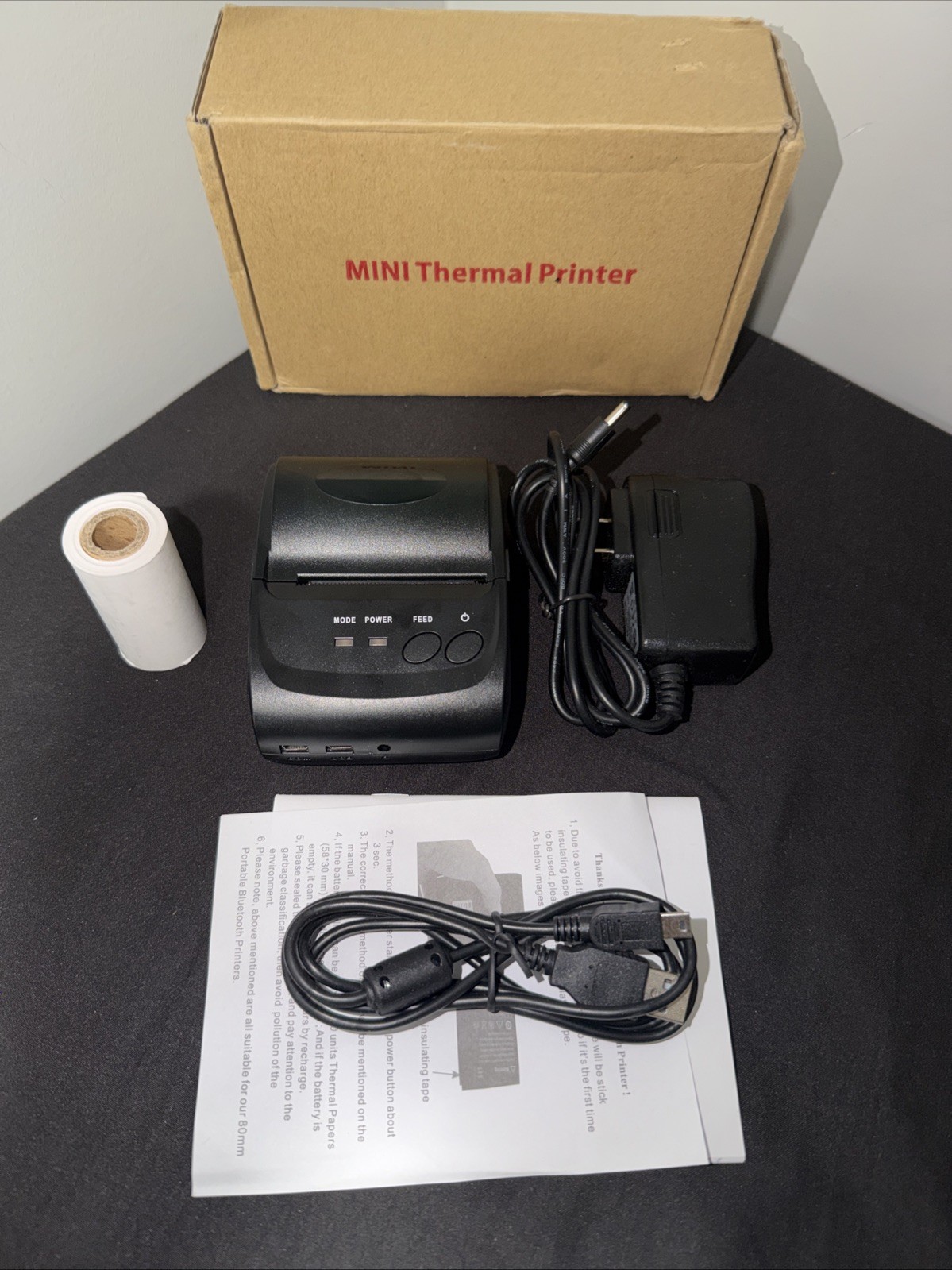 POS-5805DD Portable Mini 58mm Wireless USB Thermal Printer Receipt NEW