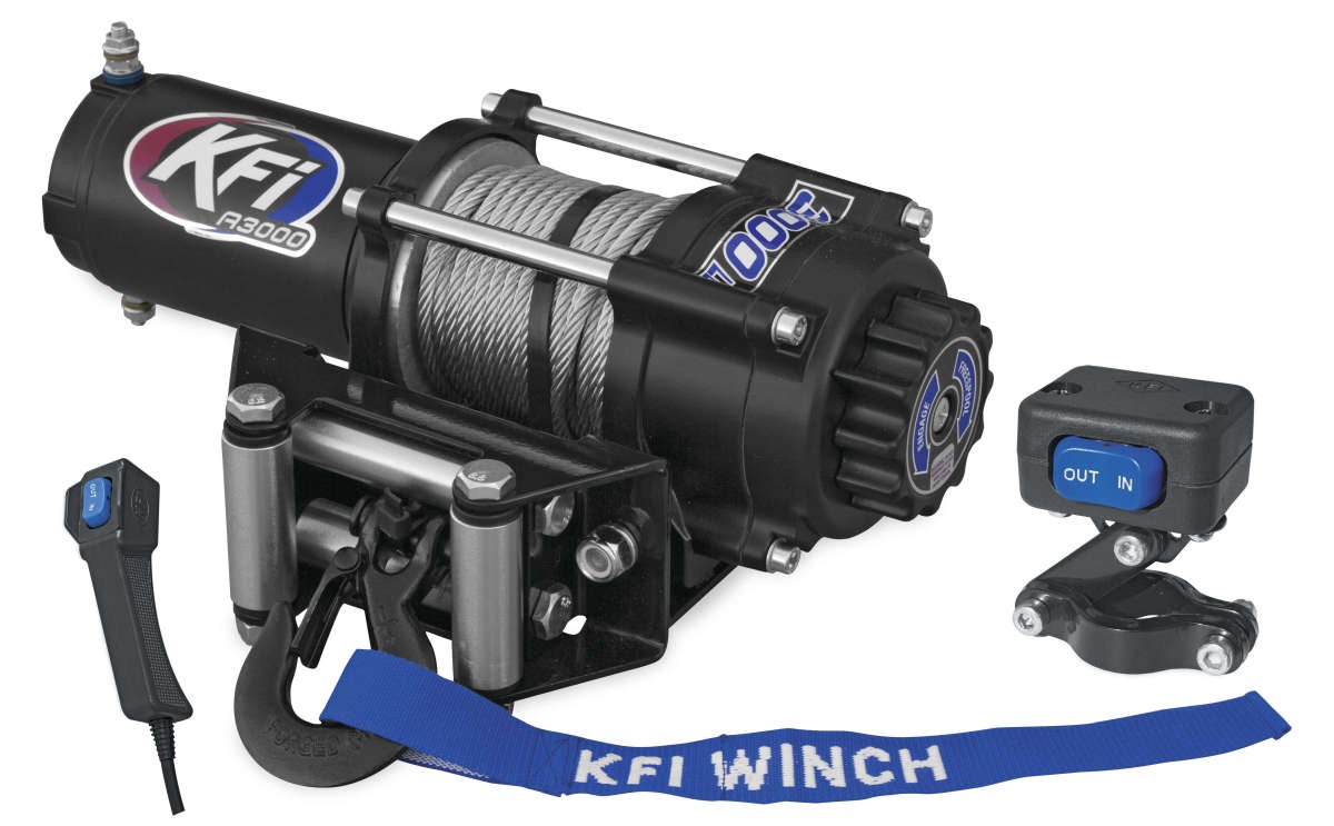 KFI Winch Kit 3000 lb For Polaris Sportsman XP 1000 S 2020 (Steel Cable) A3000