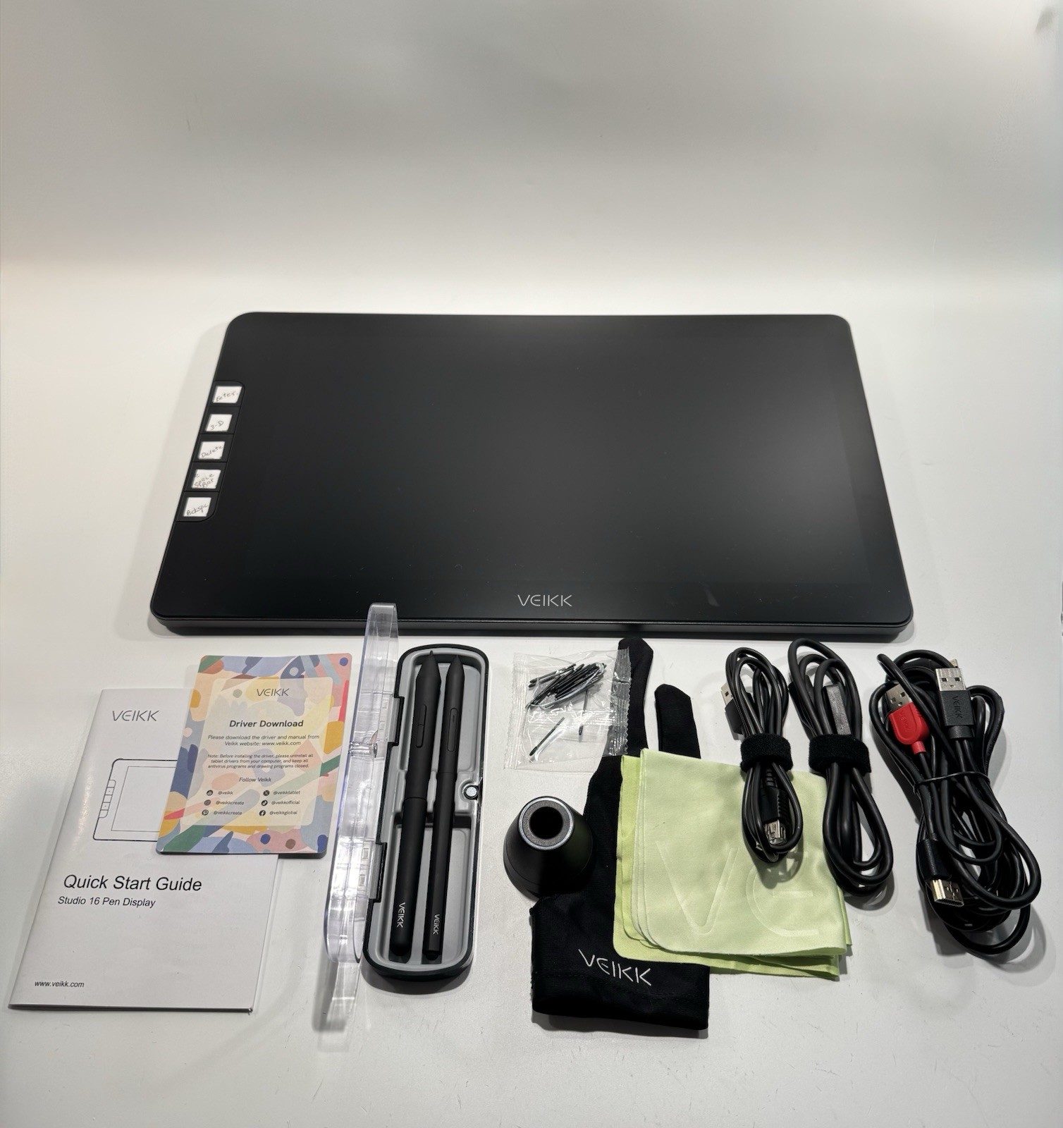 VEIKK Studio 16 Drawing Tablet with Screen, 15.6" Pen Display VK1600 Anti-Glare