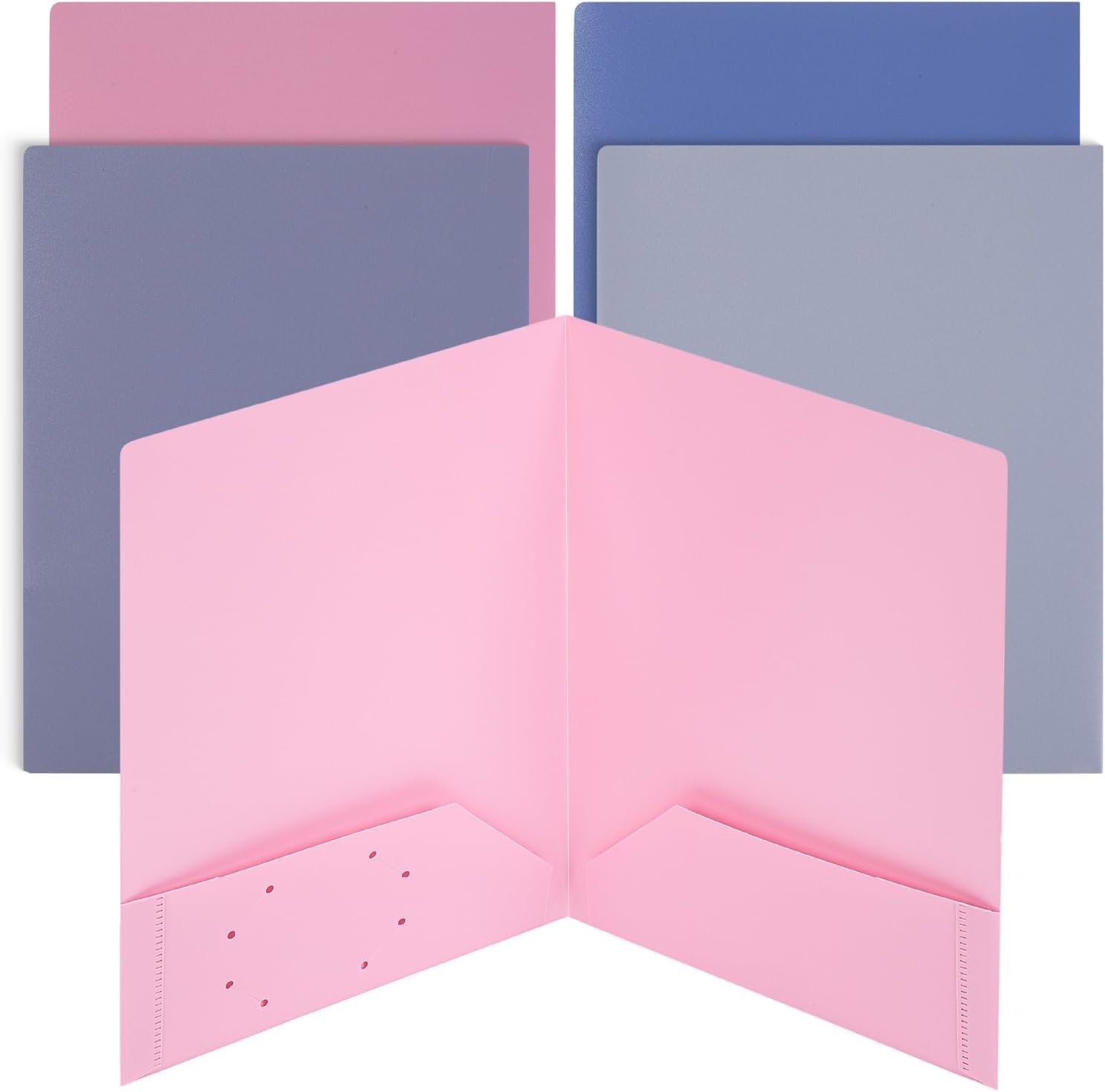 - Plastic Folders W/ Pockets 5 pcs Assorted Colors Folders W/ Pockets