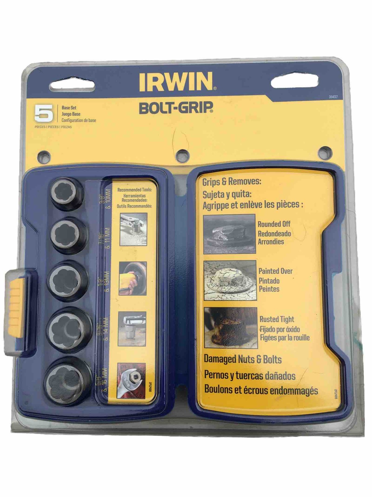 Irwin Hanson Bolt Grip Stripped Bolt Extractor Removers 5 Piece Set 394001 USA