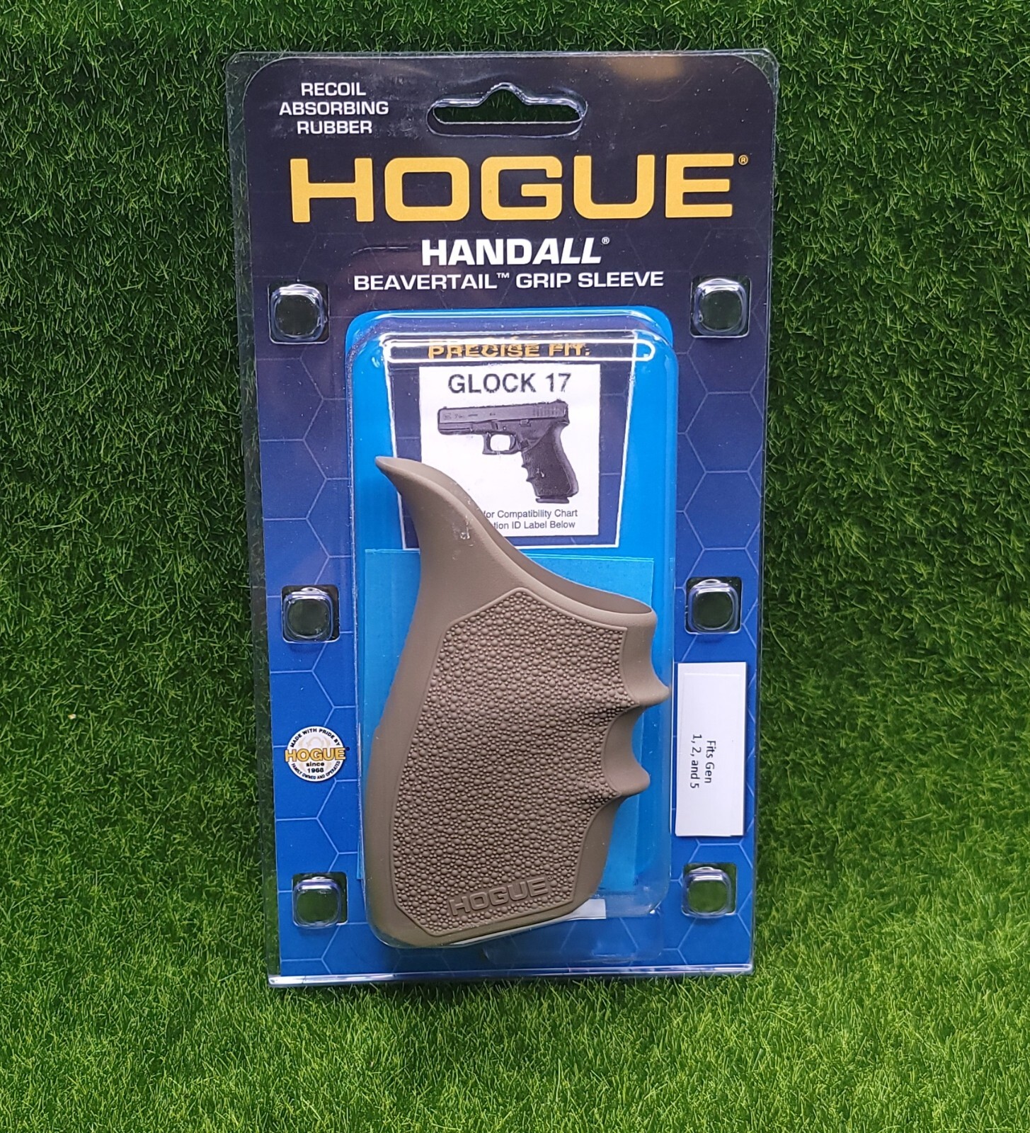 Hogue HandALL Beavertail Rubber Grip Sleeve Glock 17 18 19x 20 21 22 FDE - 17023