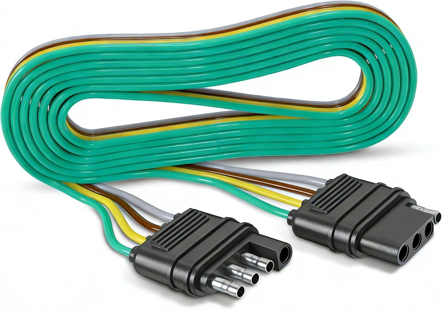 1Pack 80 Inch 4 Way Flat Trailer Wiring Harness Extension 80 Inch, 16AWG 4 Pin P