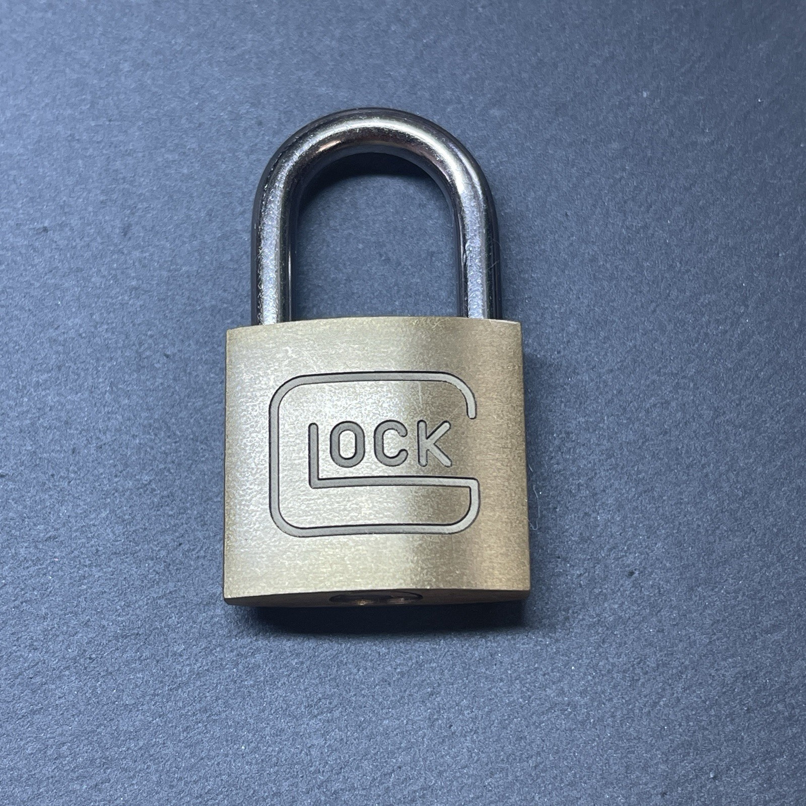 Glock Engraved Small 1” Brass Padlock - Gun Case - Collectible