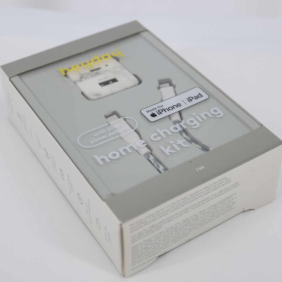 heyday 2-Port USB-A USB-C Wall Charger + 6' Lightning USB-C Cable MFi Certified