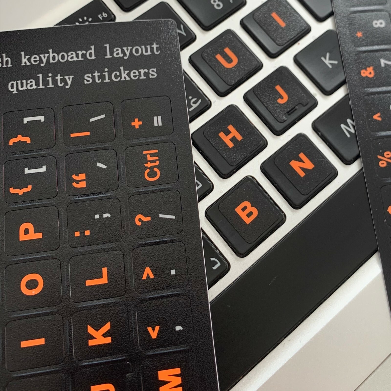 2PCS English keyboard stickers Waterproof Replacement Computer Laptop Keyboard