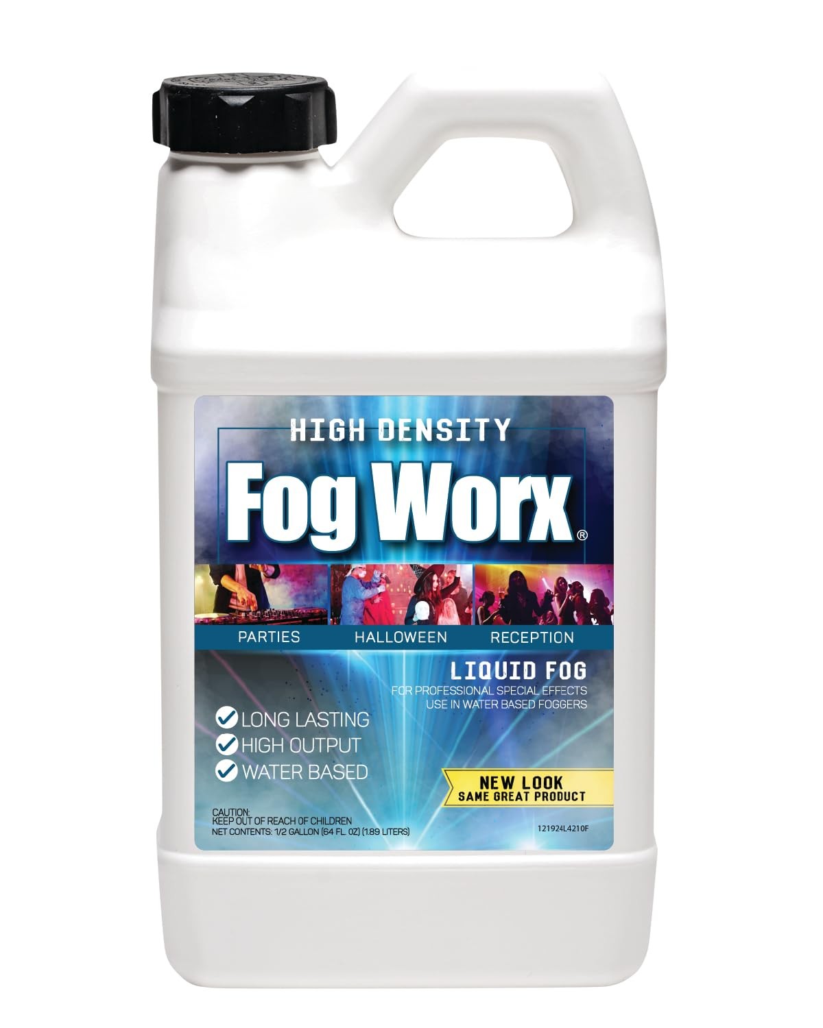 FogWorx High Density Fog Juice, Long Lasting Water Based Fog Fluid, 64oz