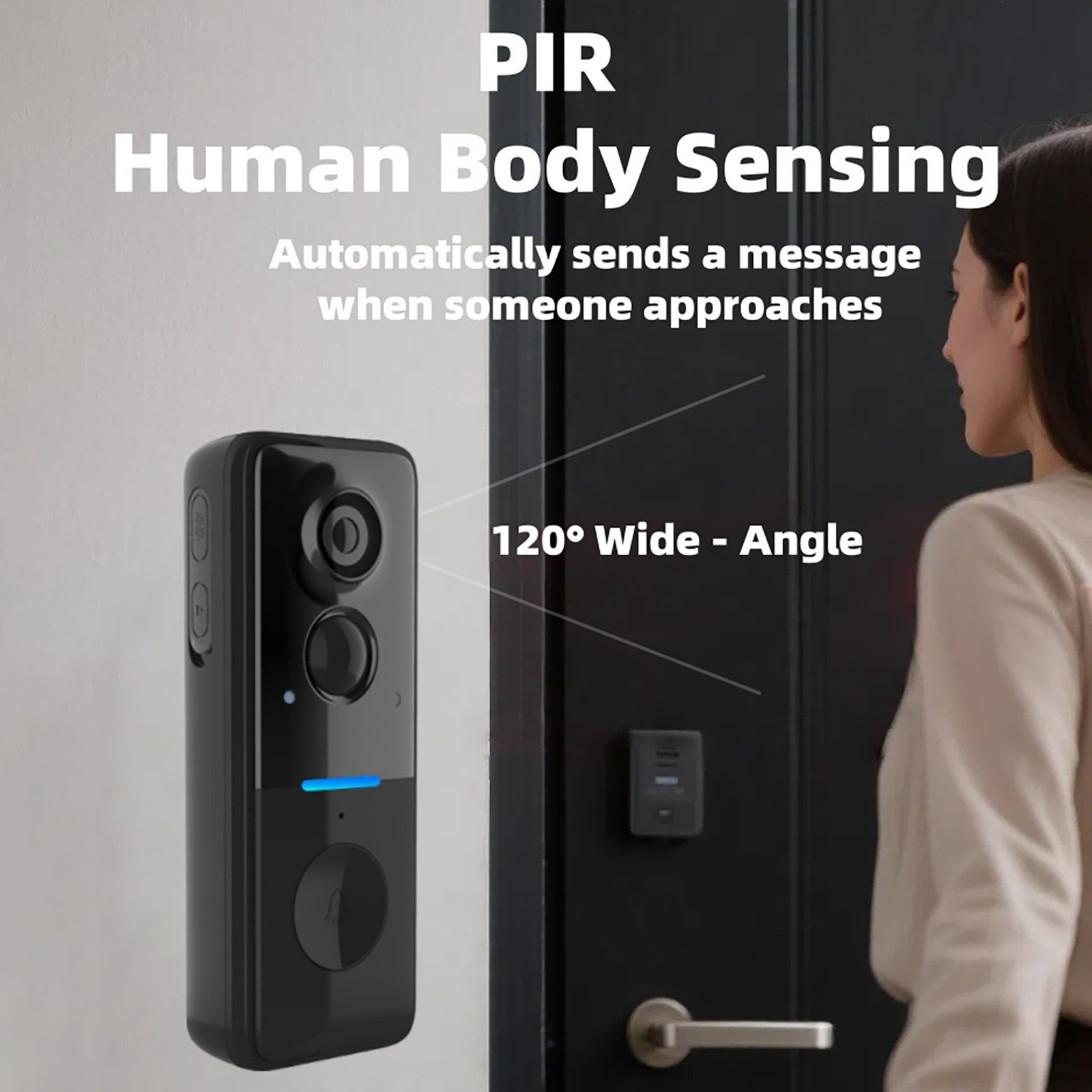 Solar Powered Wireless Intercom Doorbell Video Home Systems Motion Detection