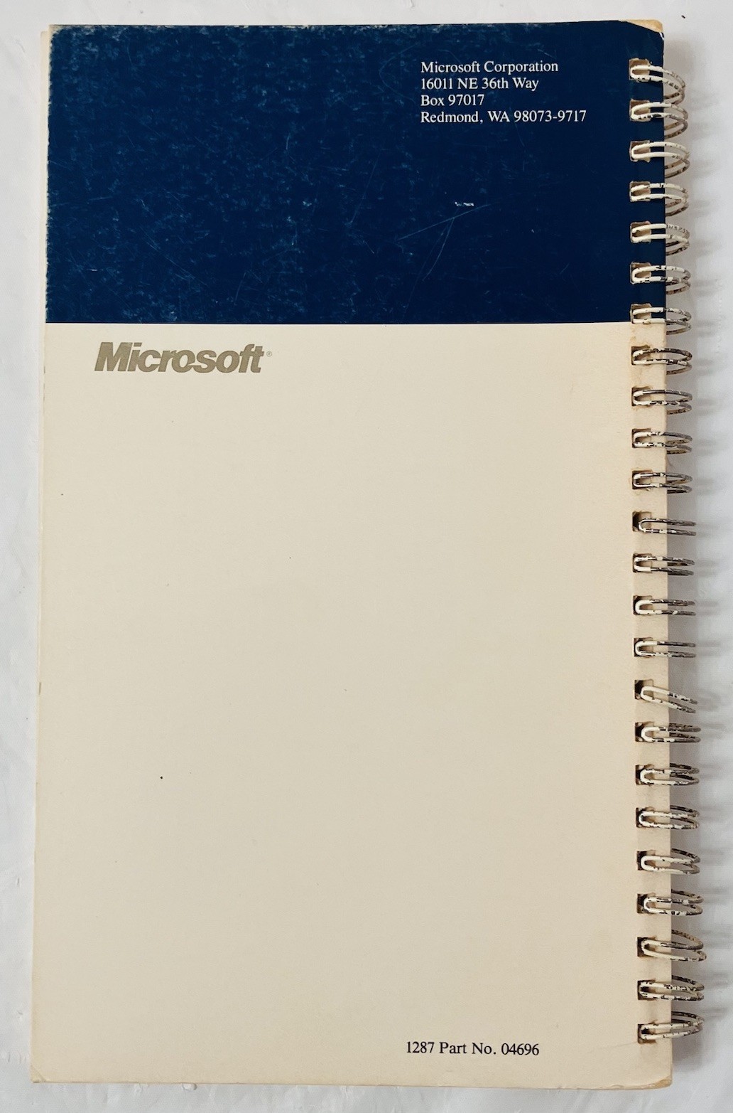 Microsoft Macro Assembler 5.1 Reference Manual Spiral Softcover 1987 Part 04696