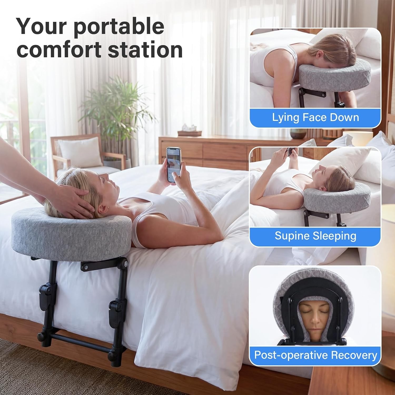 Ergonomic Portable Headrest for Couples - Memory Foam Cradle & Adjustable Design