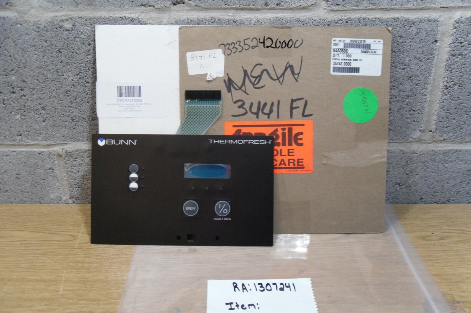 Bunn Switch, Membrane for Single TF Brewers 35242.0000  Genuine OEM