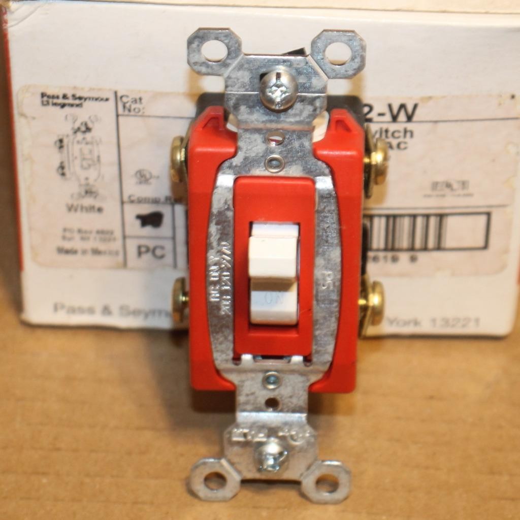 One New Pass & Seymour CSB20AC2-W White P&S 20A Double 2 Pole Switch