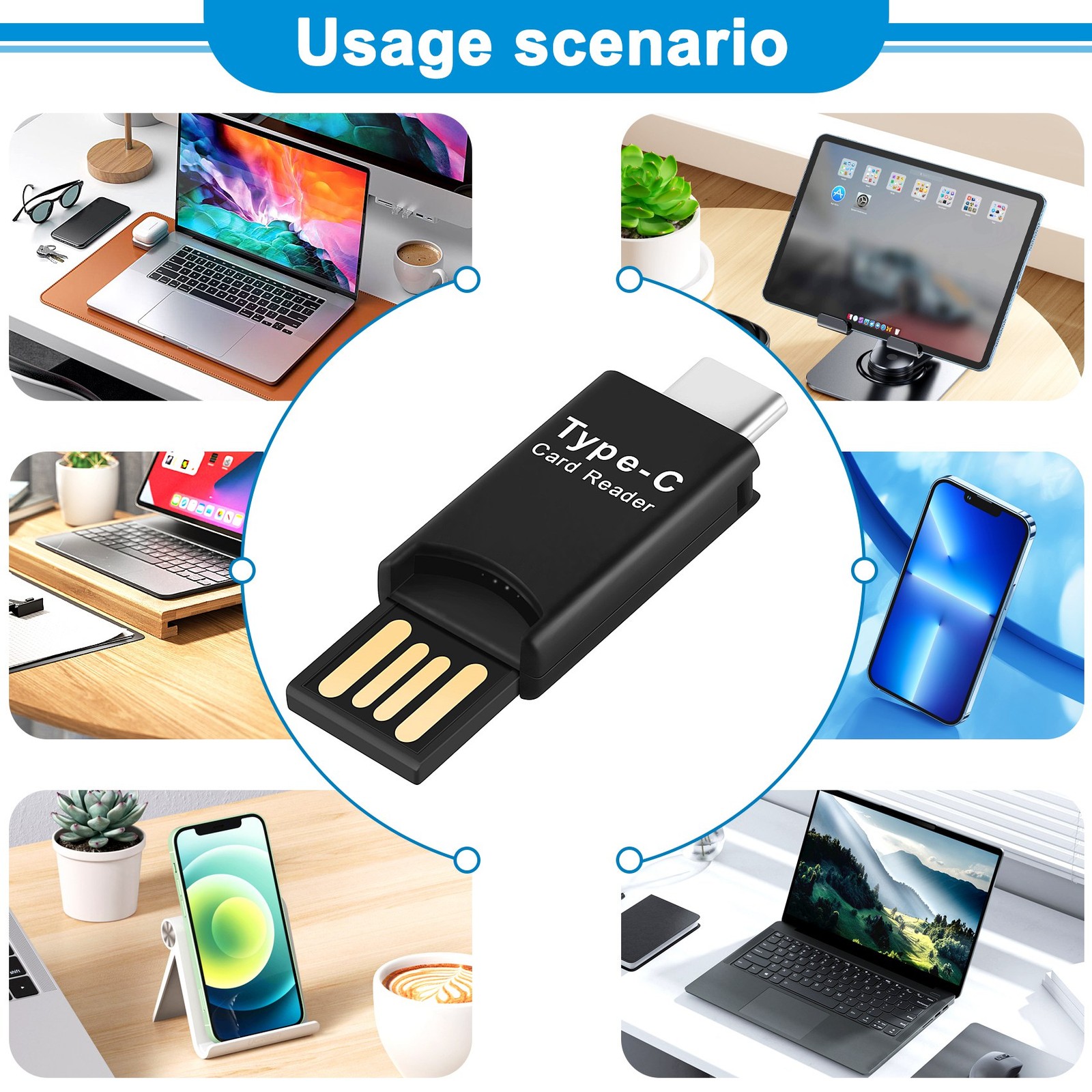 USB 3.1 Type C USB-C to Micro- TF Card Reader Adapter for PC Cellphone F8O3