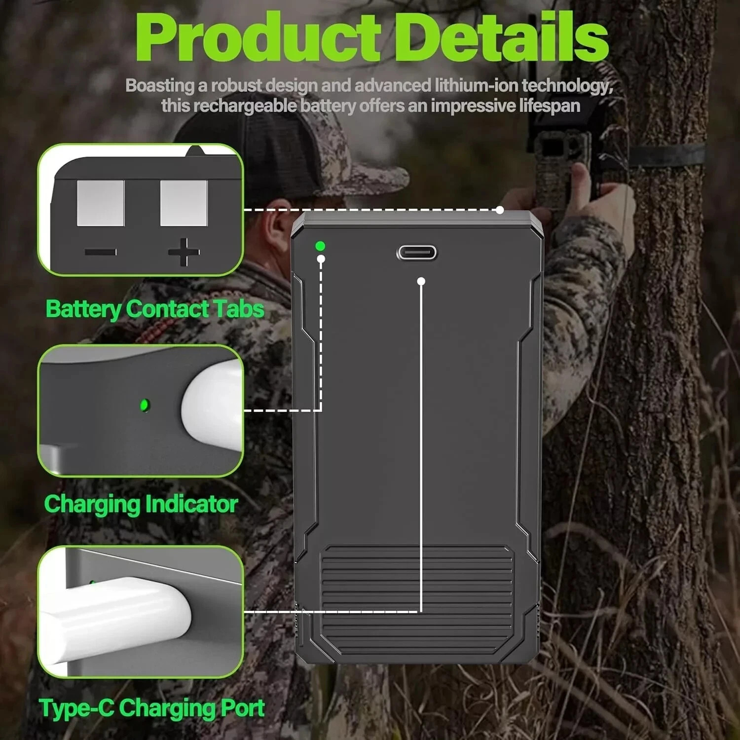 2-Pack Rechargeable LIT-22 Battery Compatible For Trail Camera Flex-M Flex G-36