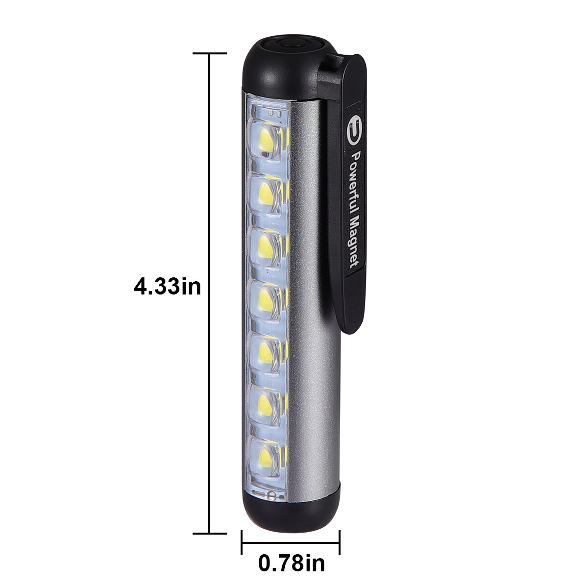 Pen Light Mini LED Magnetic Rechargeable Work Light Flashlights Pocket Light US