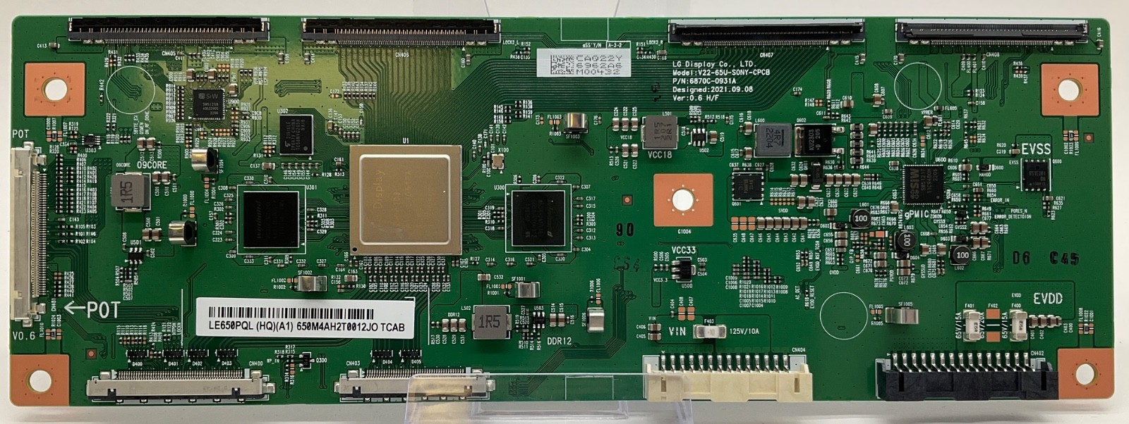 T-Con Board 6870C-0931A / LE650PQLHQA1 for Sony BRAVIA XR65A80K 65" 4K Smart TV