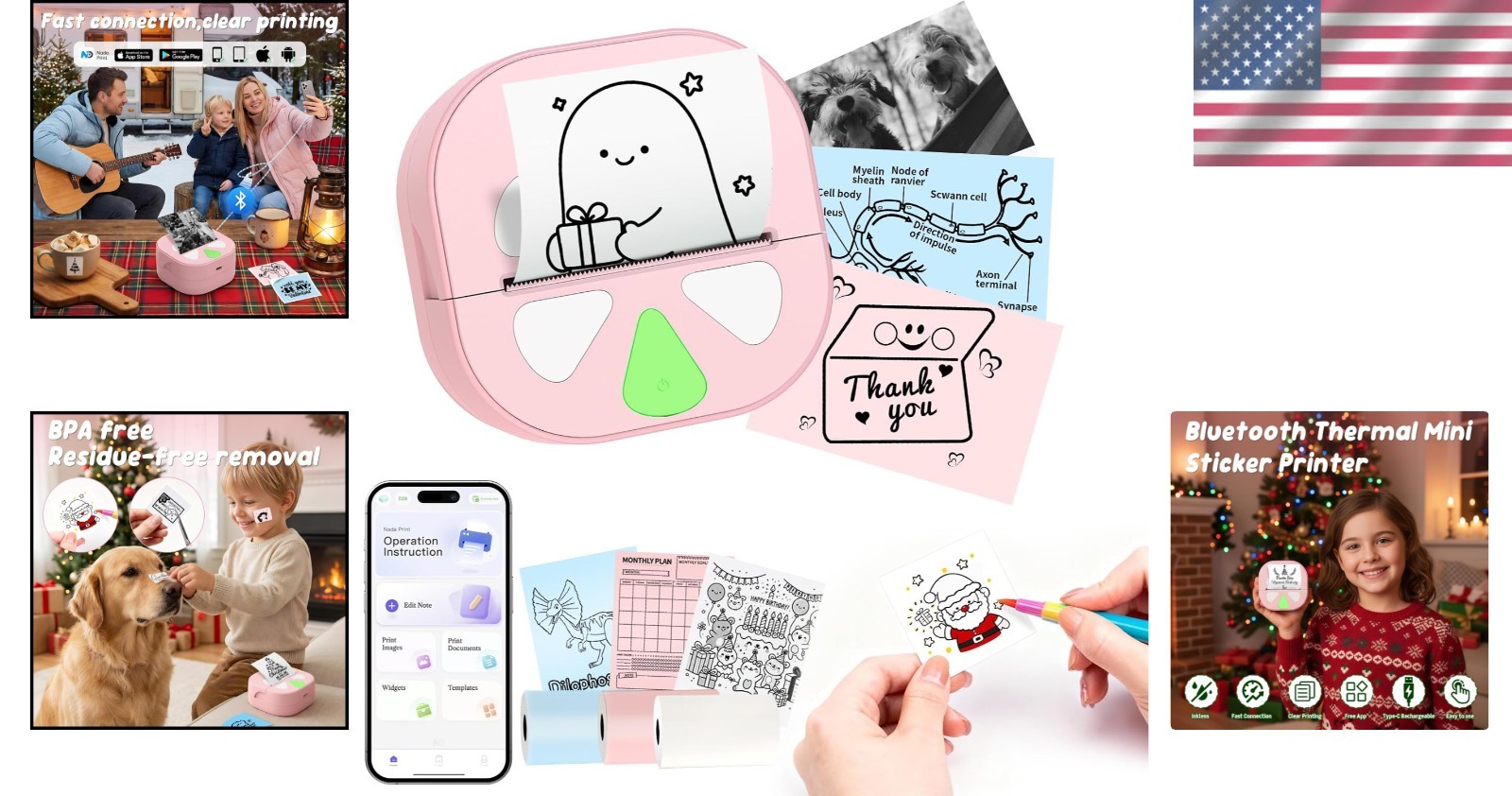 Versatile Mini Sticker Printer: Instant Labels & Stickers for Creative Projects