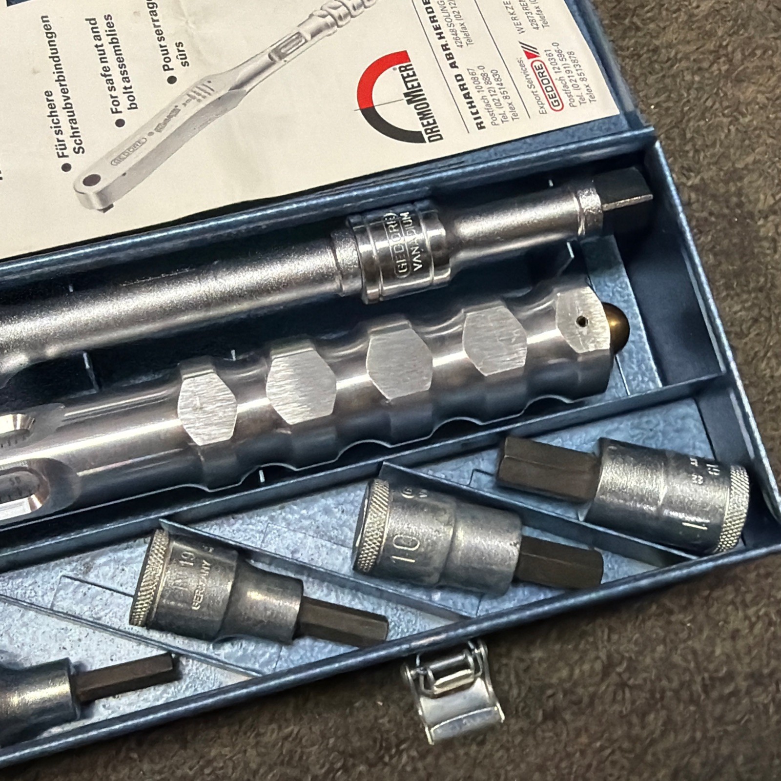 Gedore Rahsol DremoMeter Type B (8566-01) Torque Wrench & 16pc Socket Set