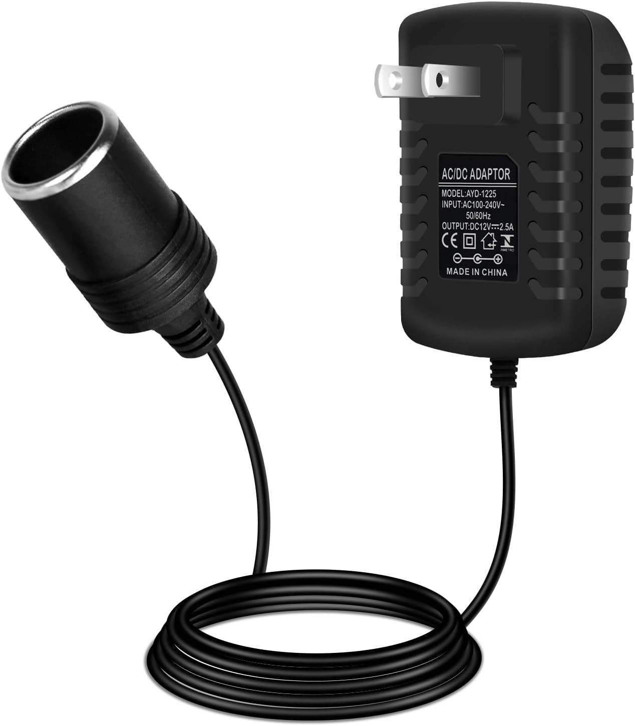 12V 2.5A 30W AC to DC Converter, 12 Volt Cigarette Lighter Adapter, 110V to 12V