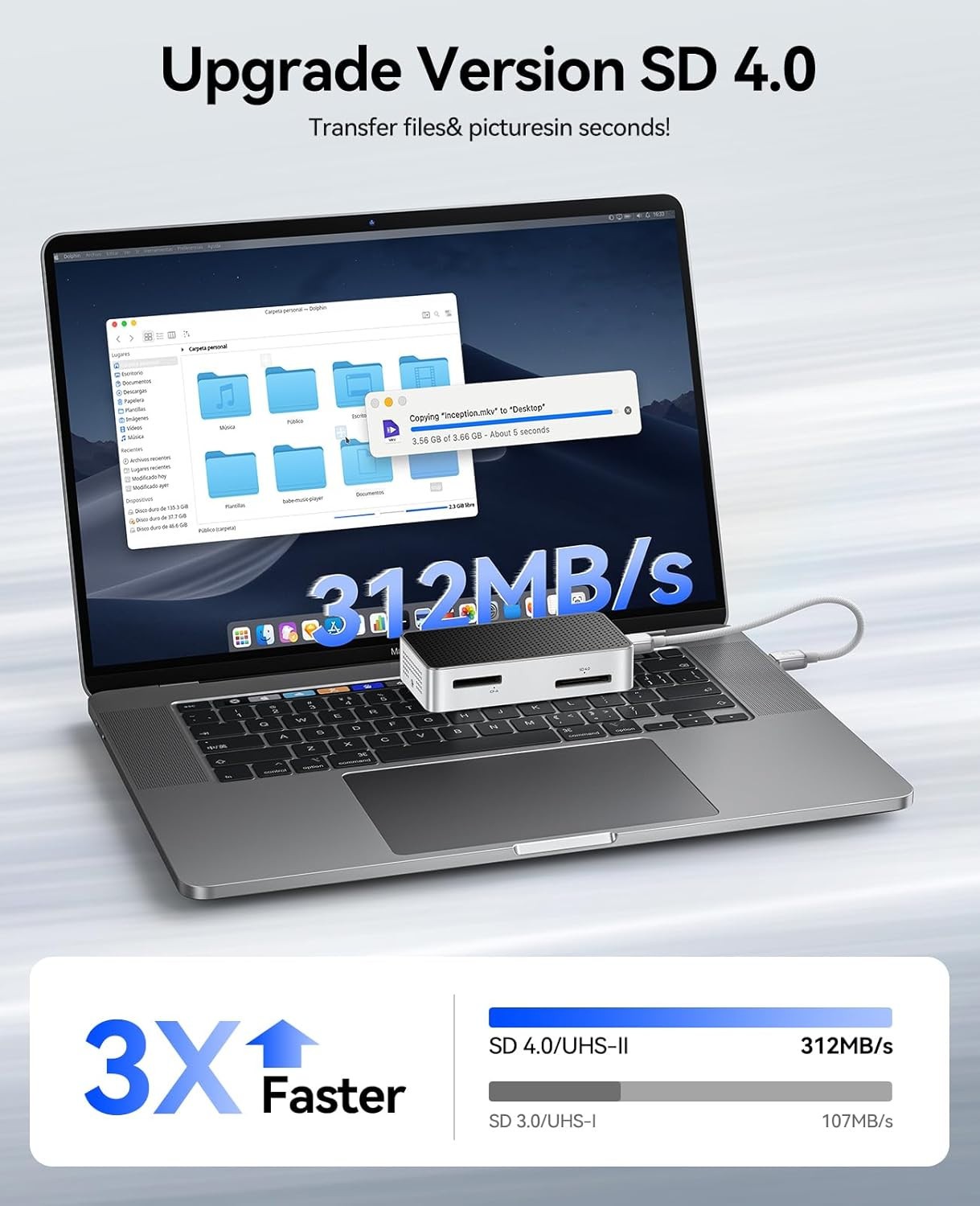 CFexpress Type B Card Reader 1500MB/s 8k Video w CFexpress Type A and SD, S375