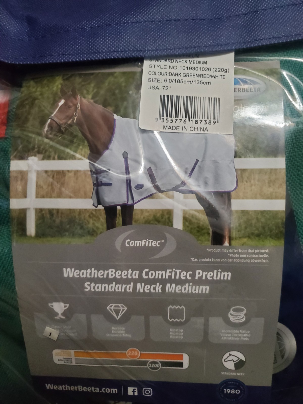 WeatherBeeta ComFiTec Prelim Standard Neck Medium Fill 220g Green Size 72