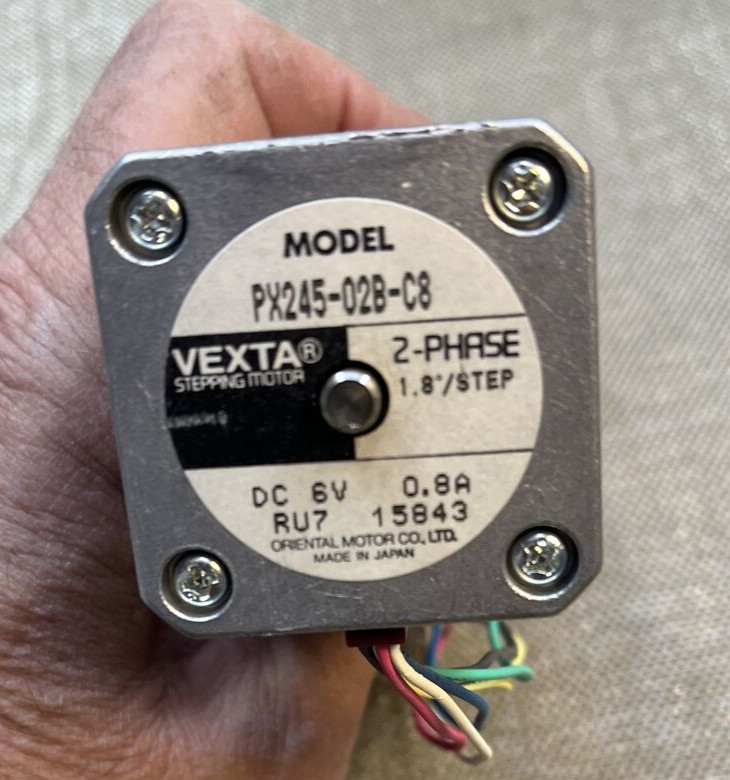 Vexta Stepping Motor 2-Phase 1.8" DC 6V 0.8A Model PX245-02B-C8 - Used [MS]