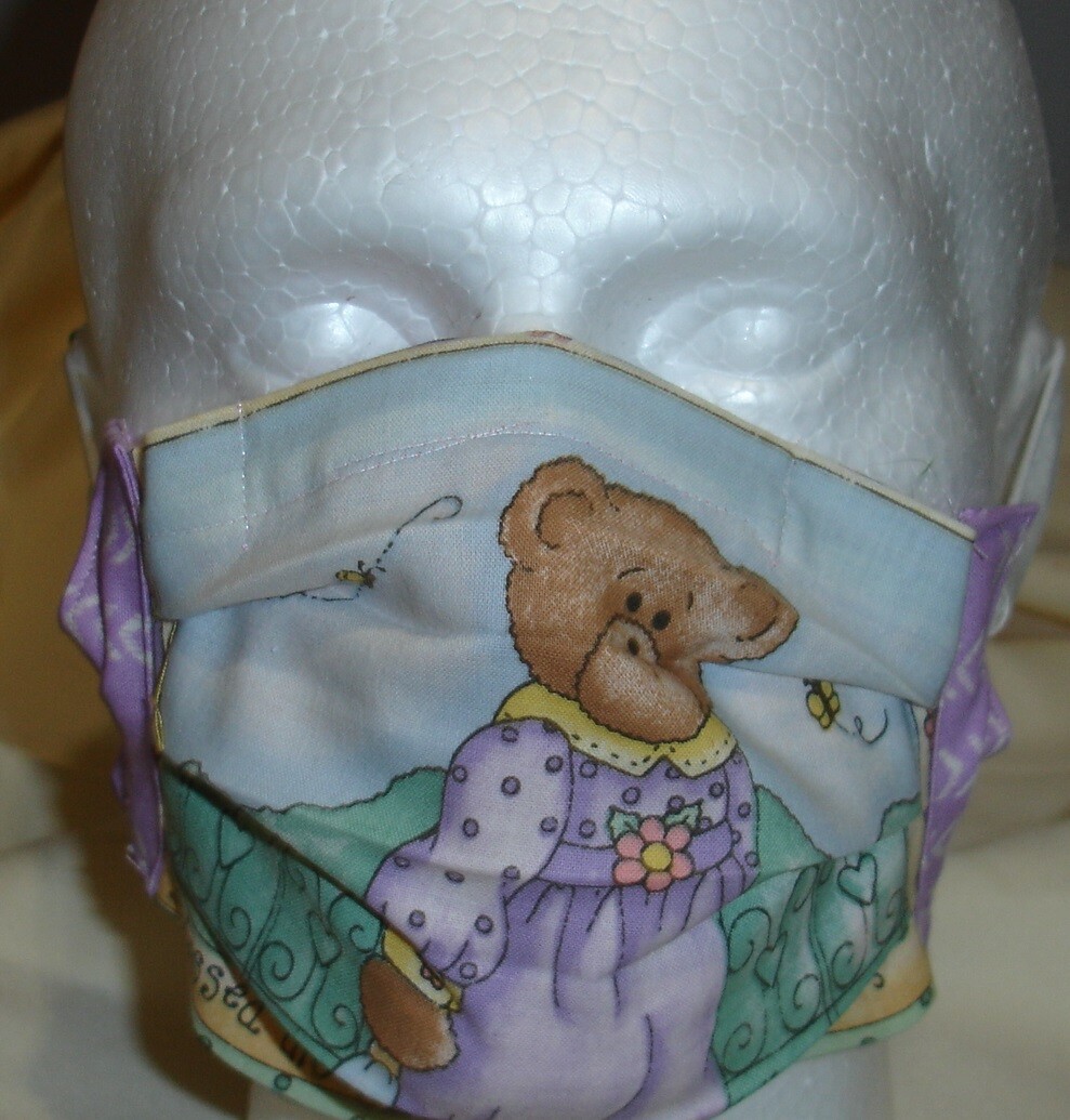 USA cotton Face mask, face cover, handmade/w teddy religious Fabric FAST SHIP