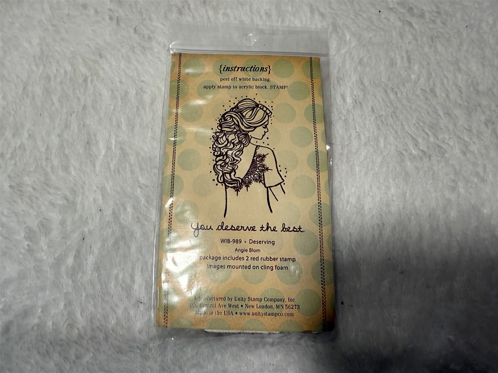 UNITY STAMP CO DESERVING "YOU DESERVE THE BEST" RUBBER STAMPS SET