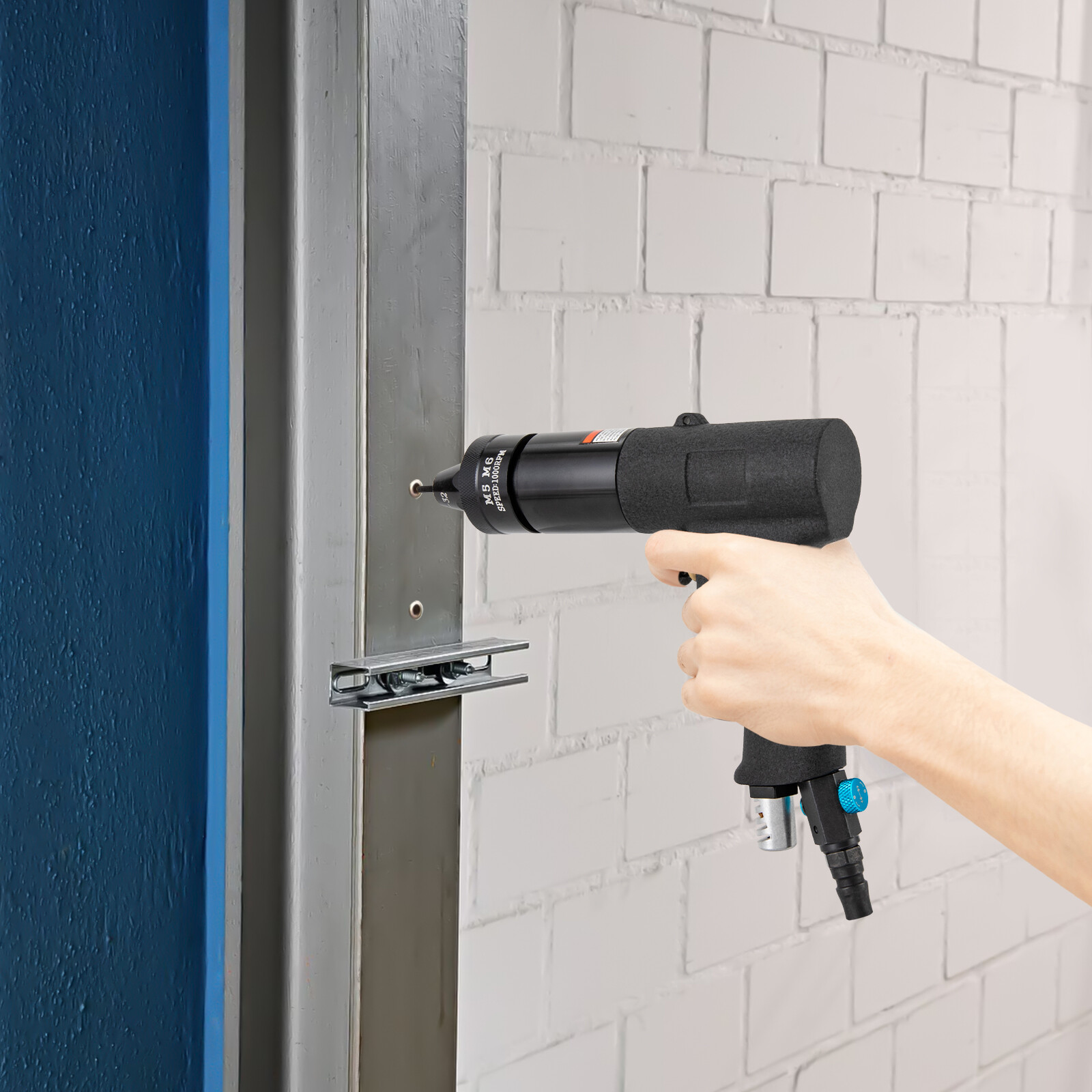 4 In 1 Heads Pneumatic Rivet Nut Gun Air Rivet Nut Pull Setter Tool With Filter